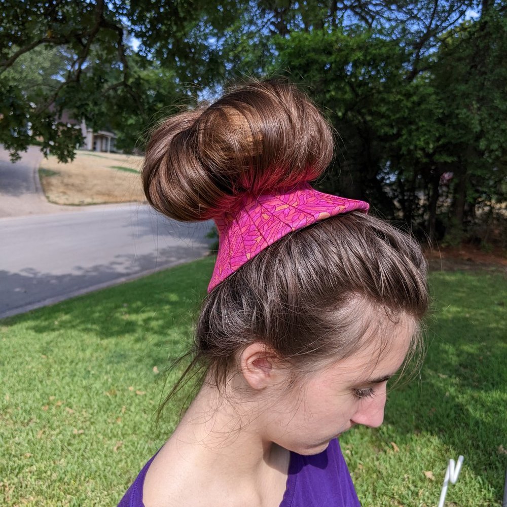Pink Orange Stained Glass Hair Crown